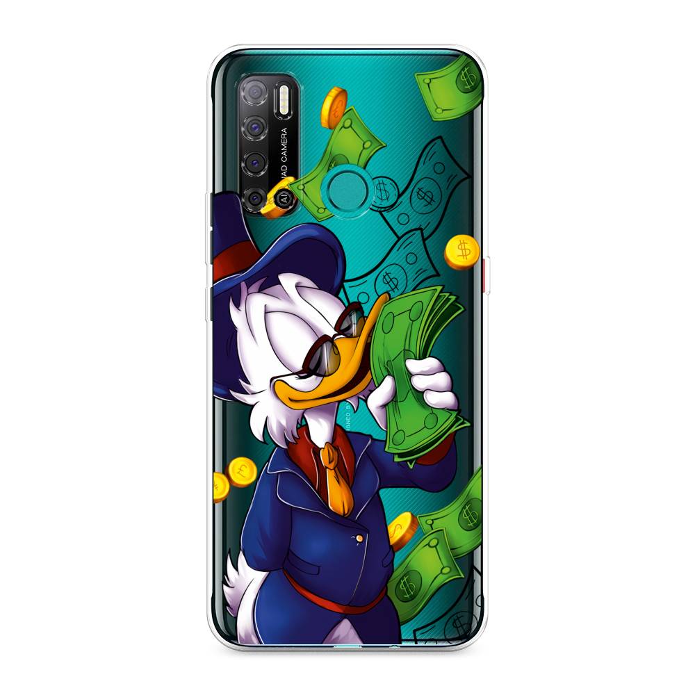 

Чехол на Tecno Pouvoir 4 "Scrooge McDuck with Money", Синий;зеленый;белый, 300350-6