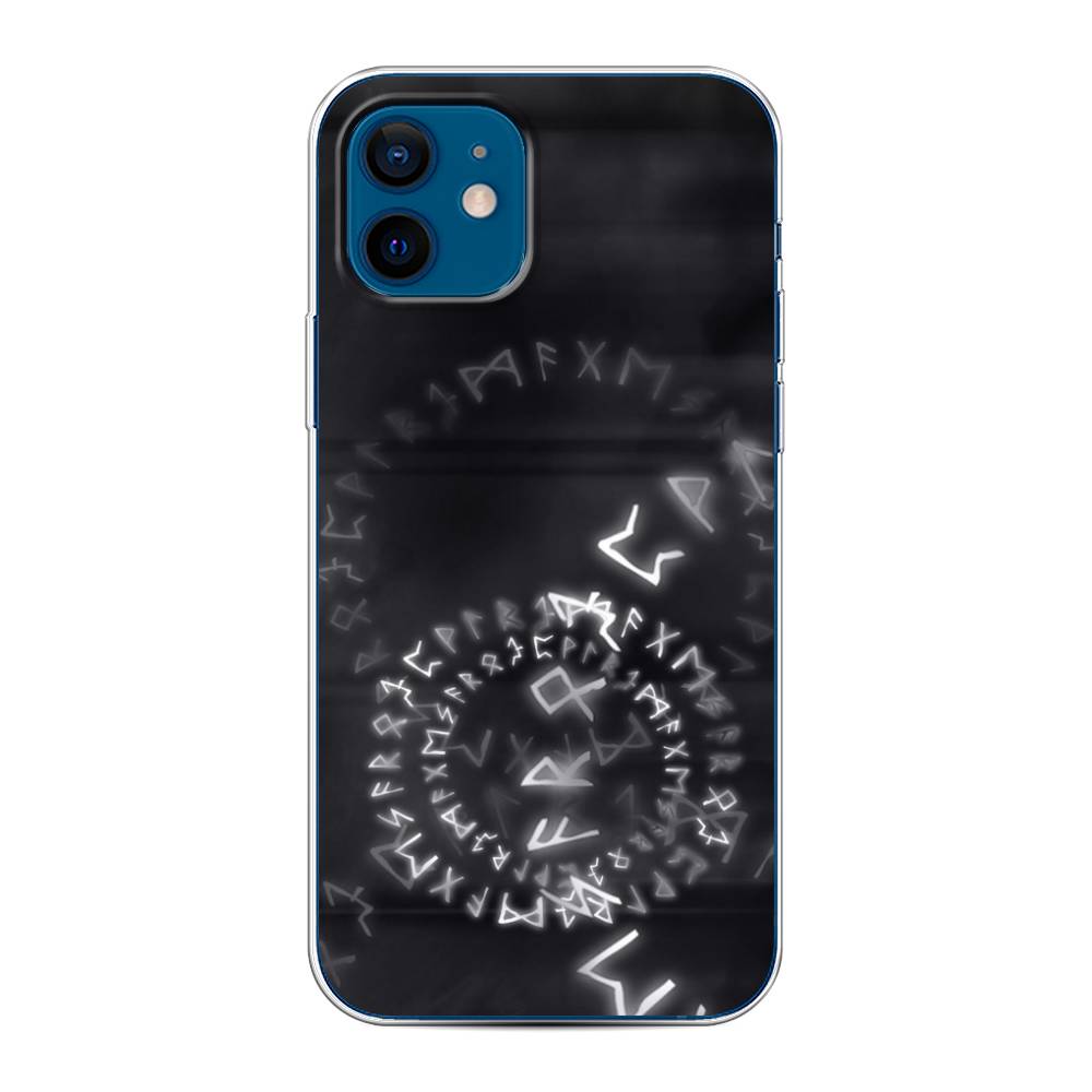 

Чехол на Apple iPhone 12/12 Pro "Руны", Серый;черный, 12550-3