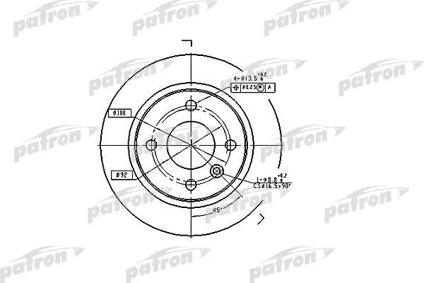 

Диск тормозной задн VOLVO: 440 K 88-96, 460 L 88-96, 480 E 86-96 PATRON PBD1696