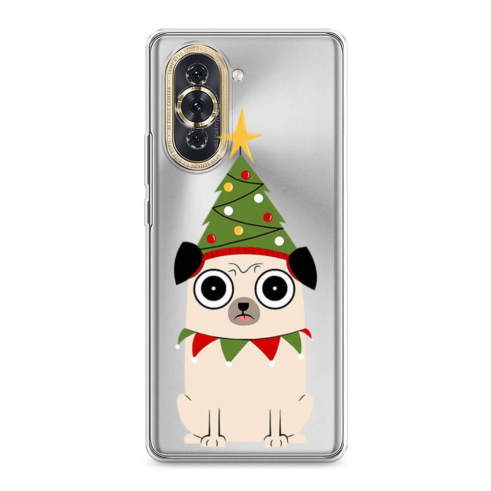 

Чехол на Huawei Nova 10 "Собачка с ёлочкой", Бежевый;красный;зеленый, 6108950-1