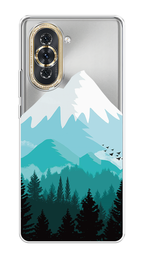 

Чехол на Huawei Nova 10 "Синяя снежная гора", Белый;голубой, 6108950-2