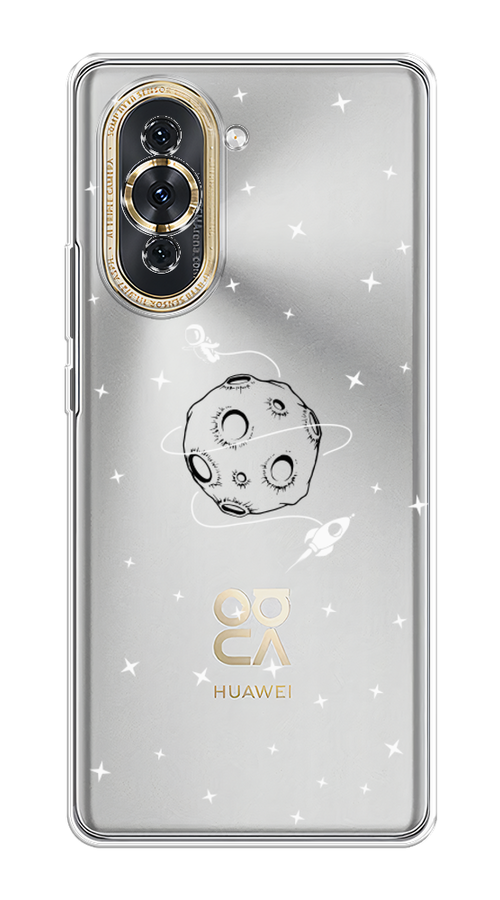 

Чехол на Huawei Nova 10 "Полет вокруг луны", Белый;серый;черный, 6108950-2