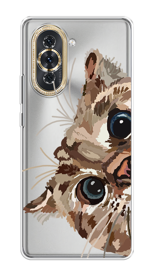 

Чехол на Huawei Nova 10 "Любопытный кот", Коричневый;синий;черный, 6108950-1