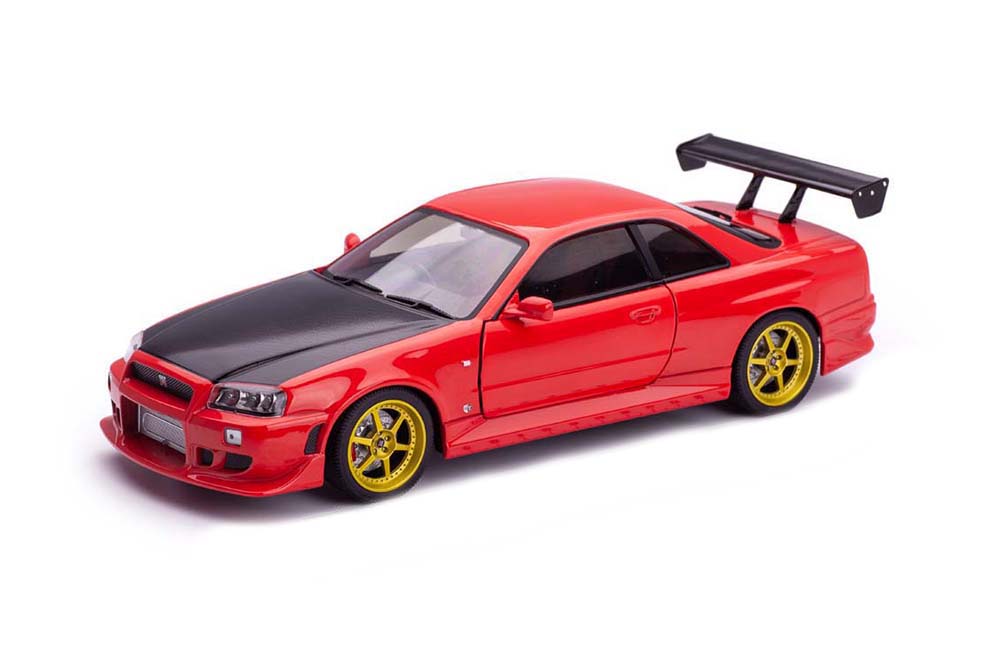 

Модель коллекционная Nissan skyline gt-r (R34) 1999 red с неоновыми светодиодами!, Красный