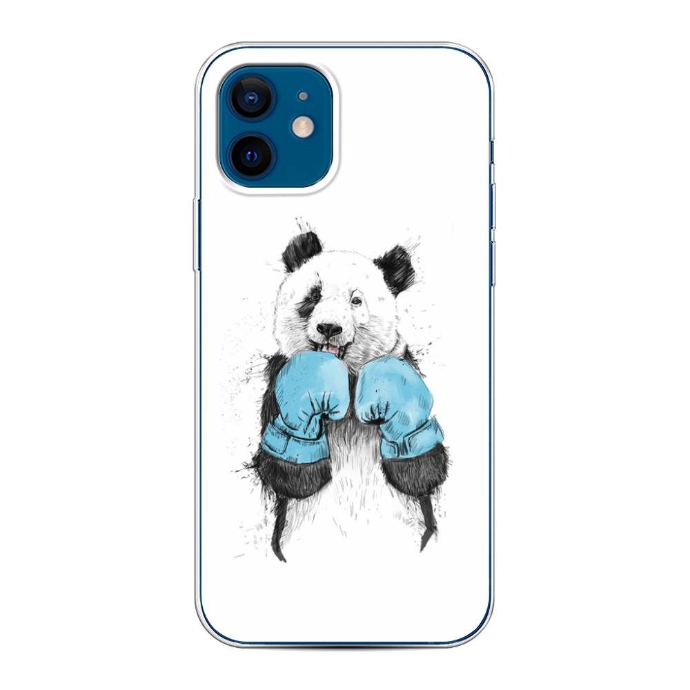 

Чехол для Apple iPhone 12/12 Pro "Панда боксер", Голубой;белый;серый, 12550-1