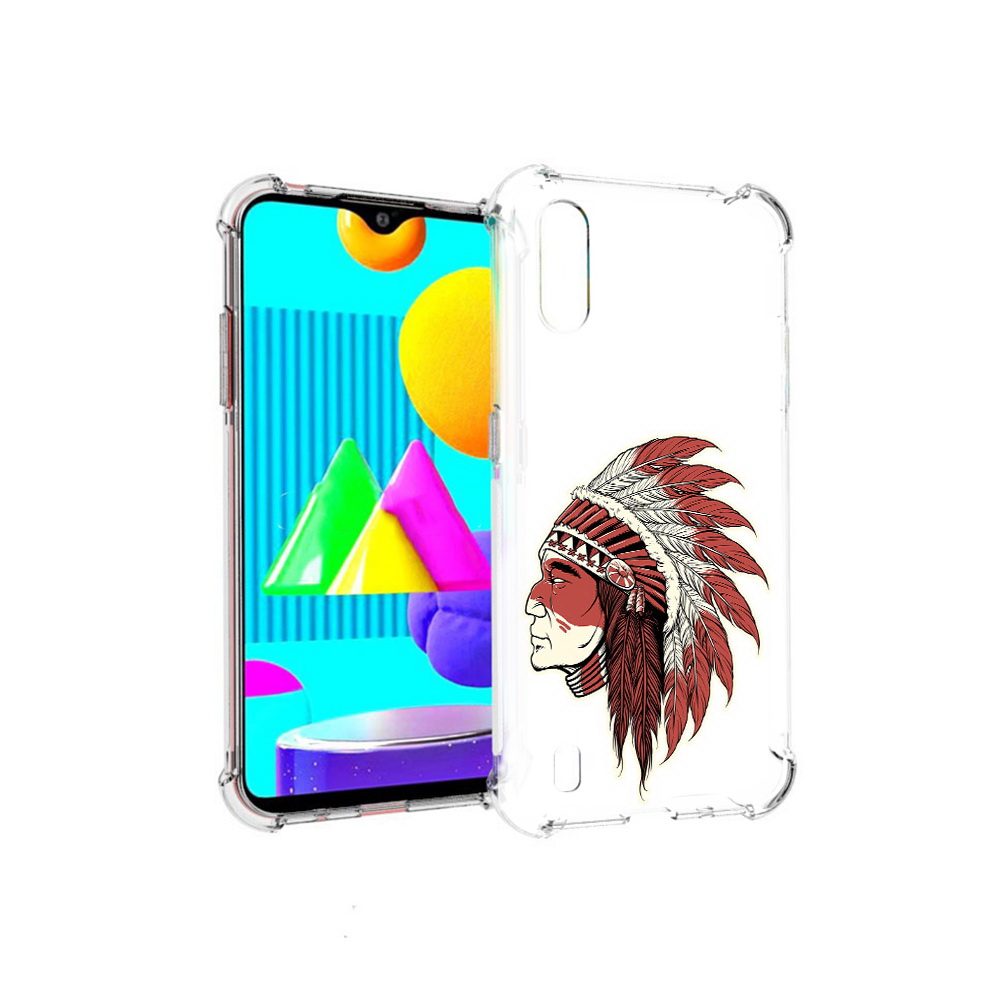 

Чехол MyPads Tocco для Samsung Galaxy M01 красный индеец (PT151401.486.411), Прозрачный, Tocco