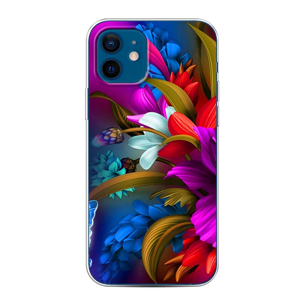 

Чехол для Apple iPhone 12/12 Pro "Фантастические цветы", Фиолетовый;красный;синий, 12550-2