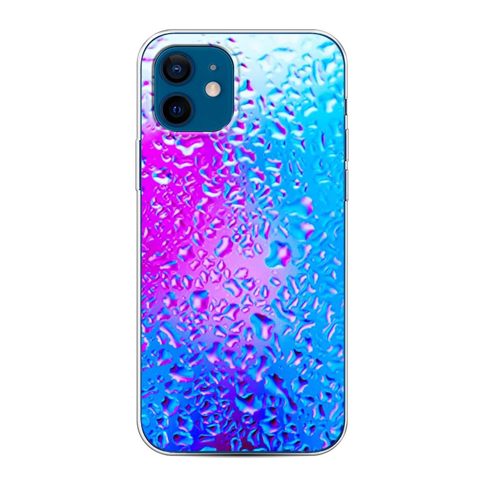 

Чехол на Apple iPhone 12/12 Pro "Капли на стекле", Голубой;розовый, 12550-3