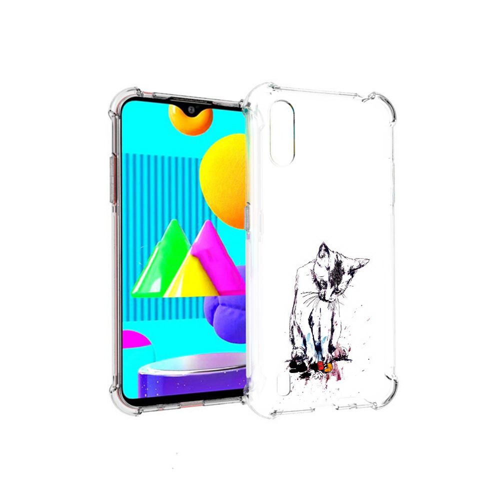 

Чехол MyPads Tocco для Samsung Galaxy M01 кот и микки (PT151401.486.399), Прозрачный, Tocco