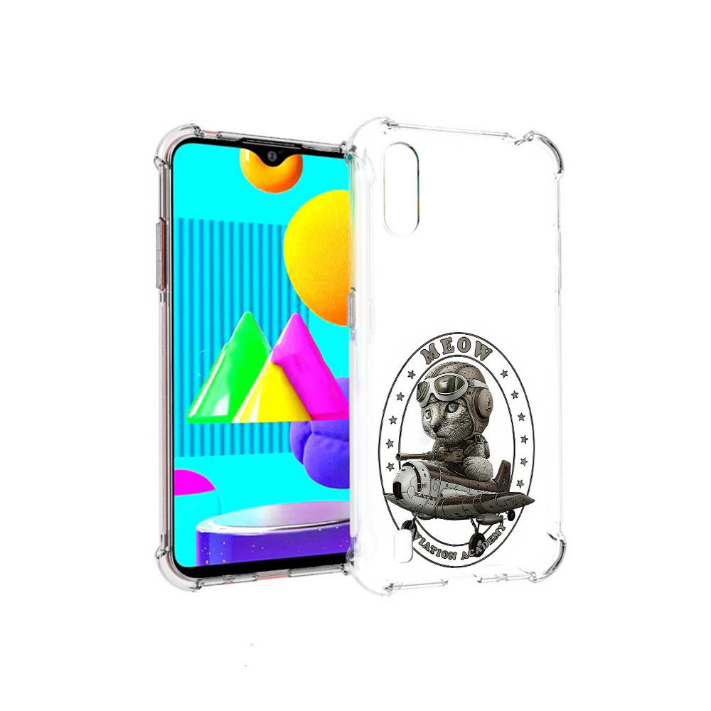 

Чехол MyPads Tocco для Samsung Galaxy M01 кот в самолете (PT151401.486.395), Прозрачный, Tocco