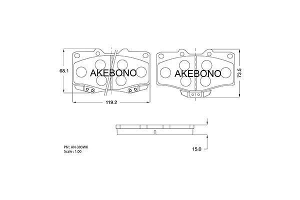 

Тормозные колодки Akebono дисковые AN303WK