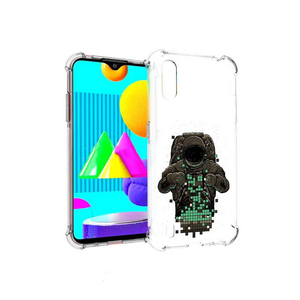 

Чехол MyPads Tocco для Samsung Galaxy M01 космонавт с пикселями (PT151401.486.394), Прозрачный, Tocco