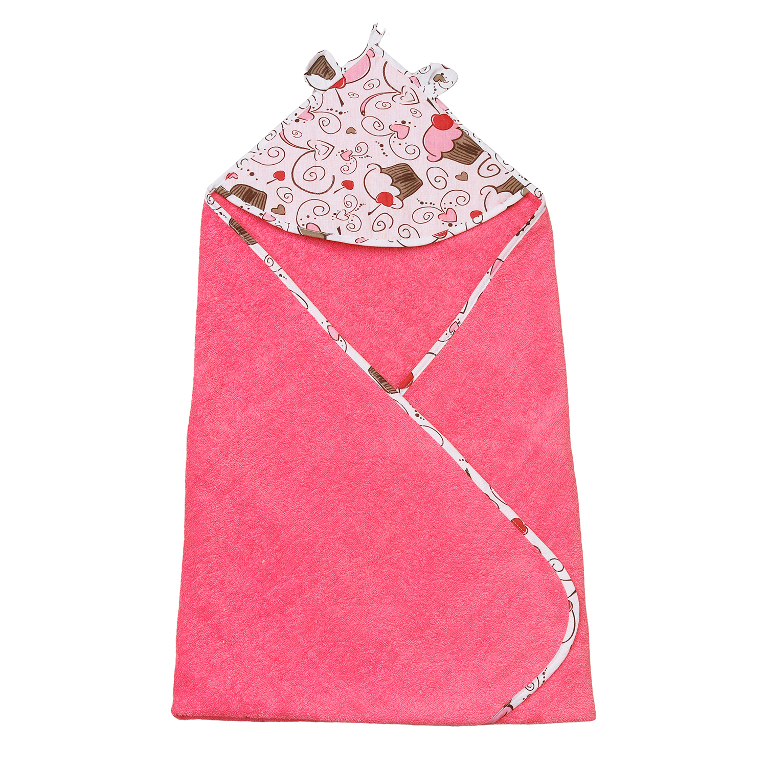

Полотенце детское с уголком AmaroBaby Cute Love Десерт, 90х90 см, Розовый