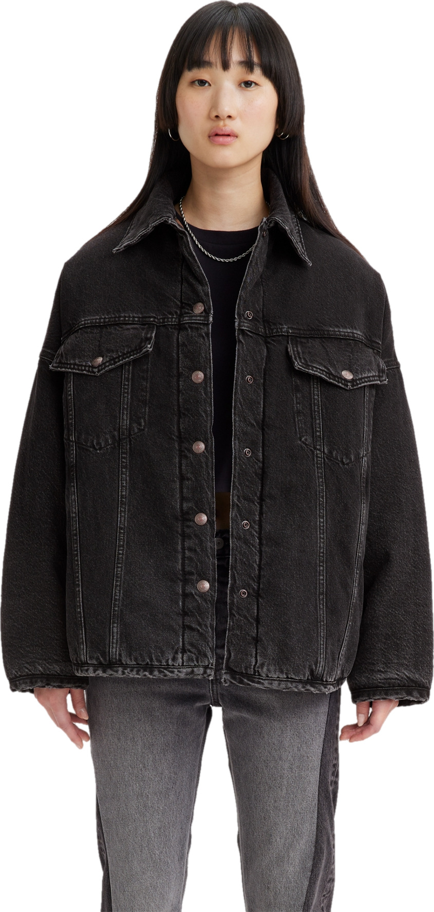 Джинсовая куртка женская Levi's A4856 черная XS