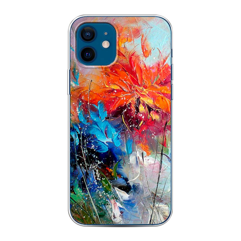 

Чехол на Apple iPhone 12/12 Pro "Абстрактные цветы", Оранжевый;синий, 12550-4