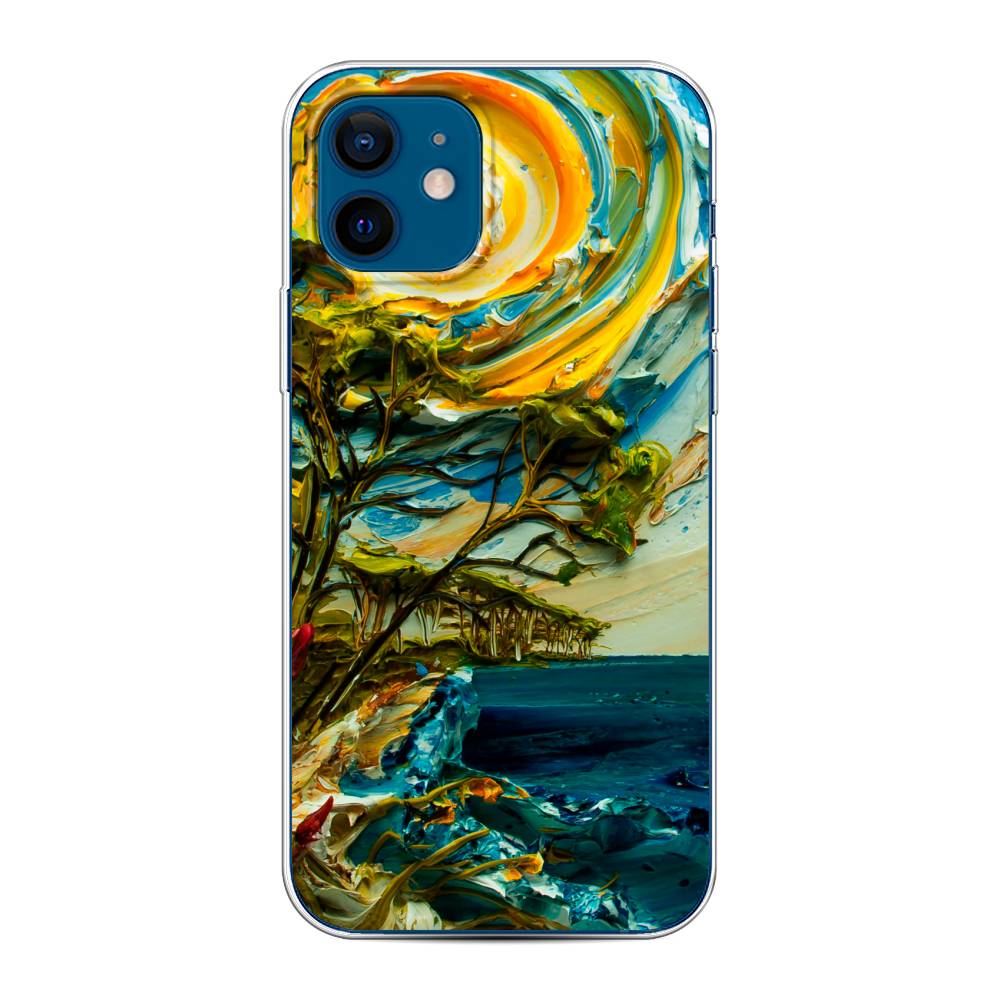 

Чехол на Apple iPhone 12/12 Pro "Солнце живопись", Желтый;синий, 12550-4