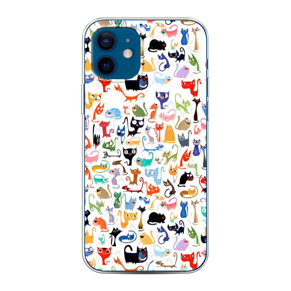 

Чехол на Apple iPhone 12/12 Pro "Цветные коты", Разноцветный, 12550-1