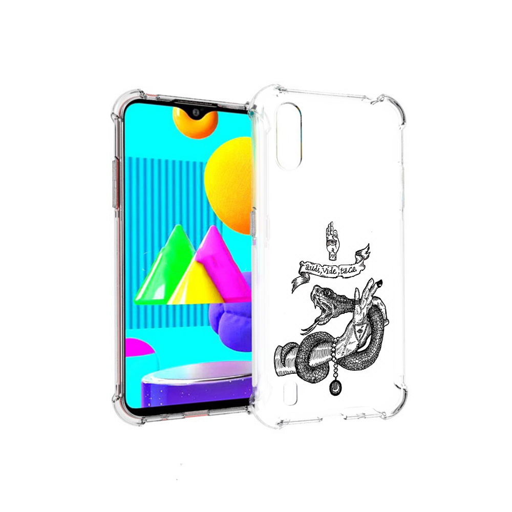 

Чехол MyPads Tocco для Samsung Galaxy M01 змея на руке рисунок (PT151401.486.366), Прозрачный, Tocco