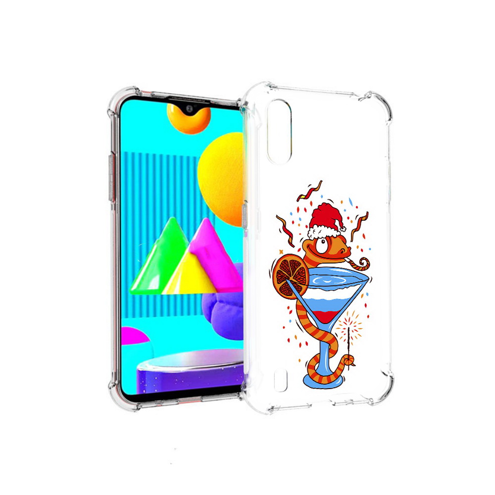 

Чехол MyPads Tocco для Samsung Galaxy M01 змейка (PT151401.486.364), Прозрачный, Tocco