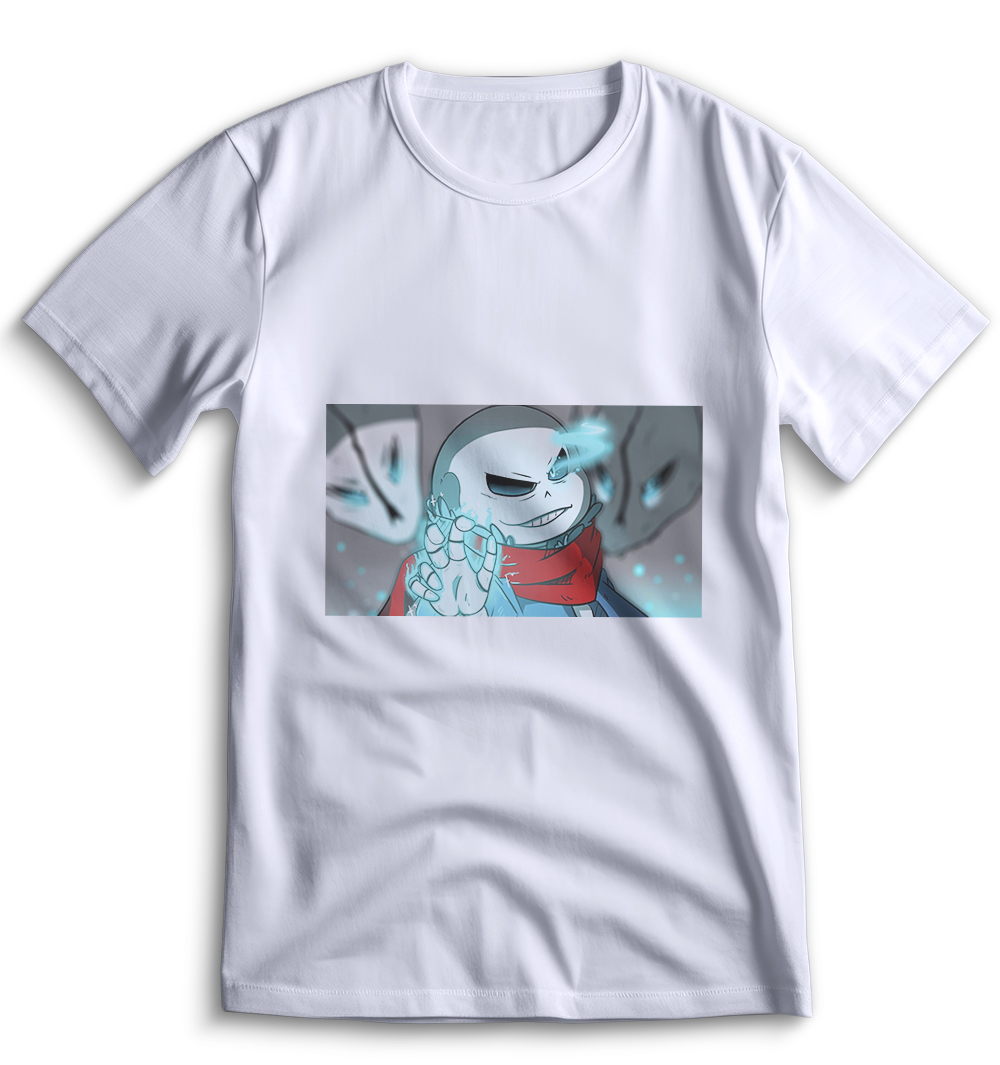 Футболка Top T-shirt Undertale Санса Папирус Альфис 0048 Белая L