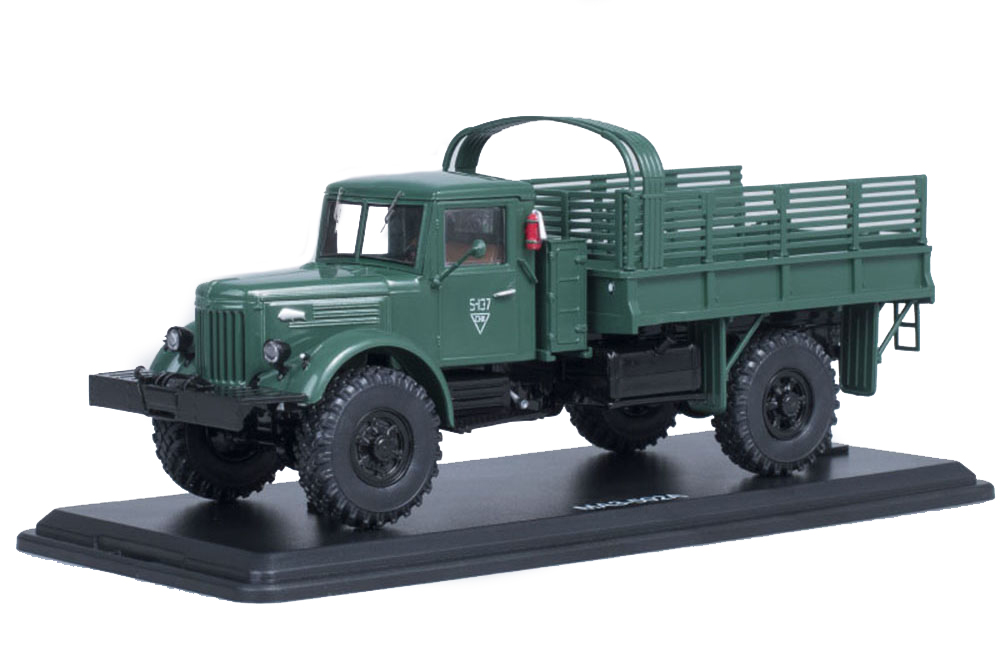 

Минский 502А 4x4 бортовой открытый с дугами под тент с лебёдкой покрышки Я-190 темно зелён, Зеленый