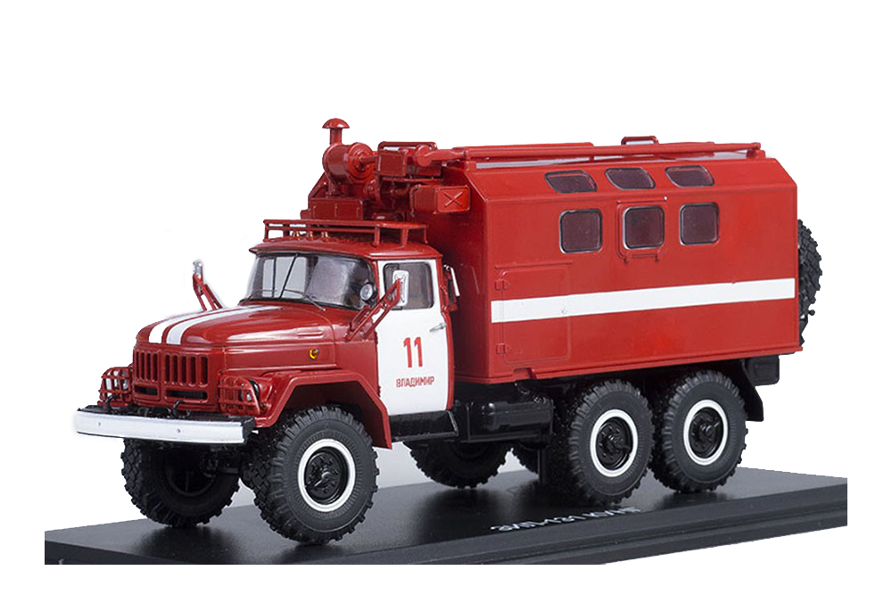 

Модель коллекционная SSM ZIL-131 kung fire version | ЗИЛ-131 кунг пожарный, Красный