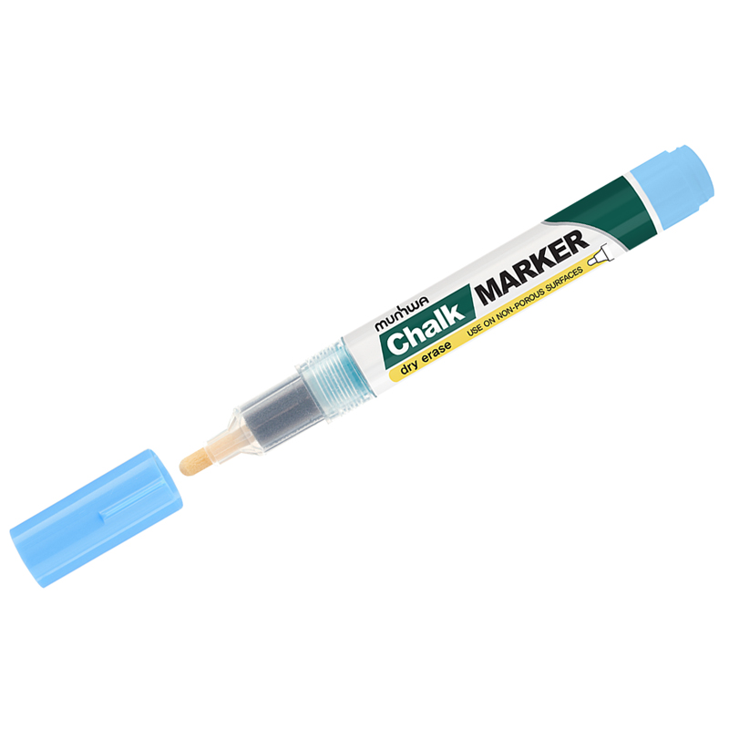 

Маркер меловой MunHwa Chalk Marker (3мм, спиртовая основа, голубой) 24шт. (CM-02)
