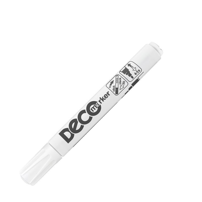 Маркер-краска ICO Deco 2-4мм, белый пластик, 10шт.