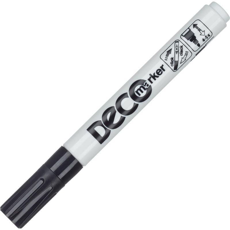 Маркер-краска ICO Deco 2-4мм, черный пластик, 10шт.