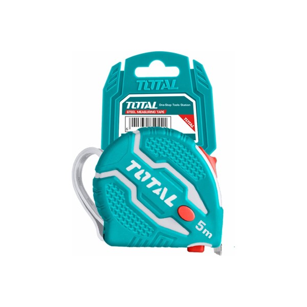 Рулетка TOTAL 5 м, 25 мм, обрезиненный корпус TмT126052м