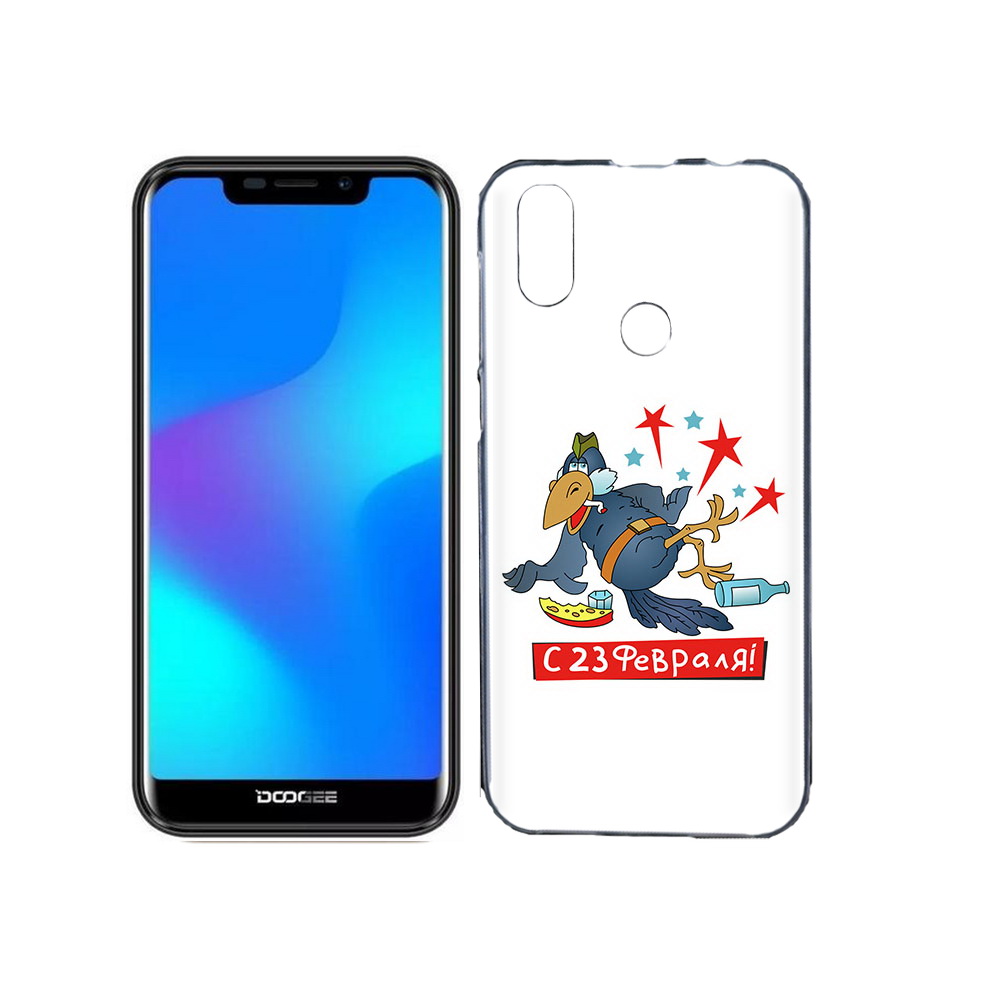 

Чехол MyPads Tocco для Doogee X70 23 февраля веселая птица, Прозрачный, Tocco