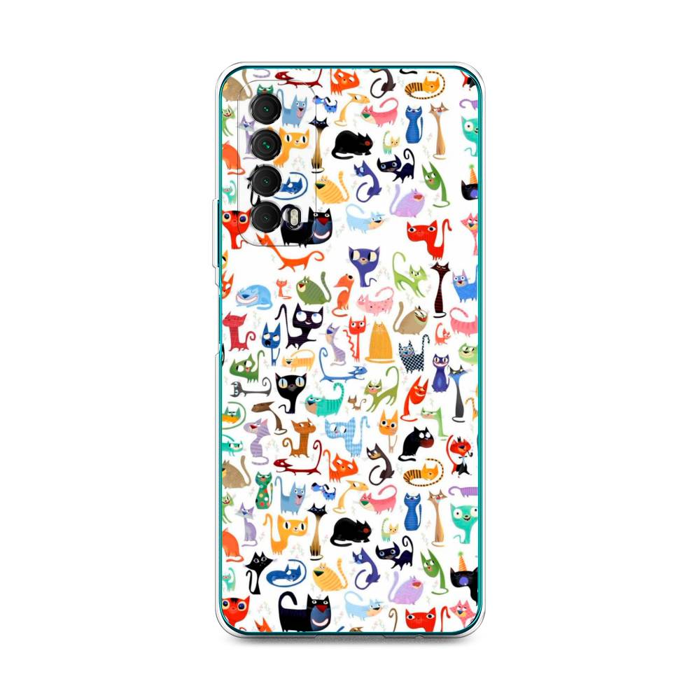 

Чехол для Huawei P Smart 2021 "Цветные коты", Разноцветный, 6104750-1