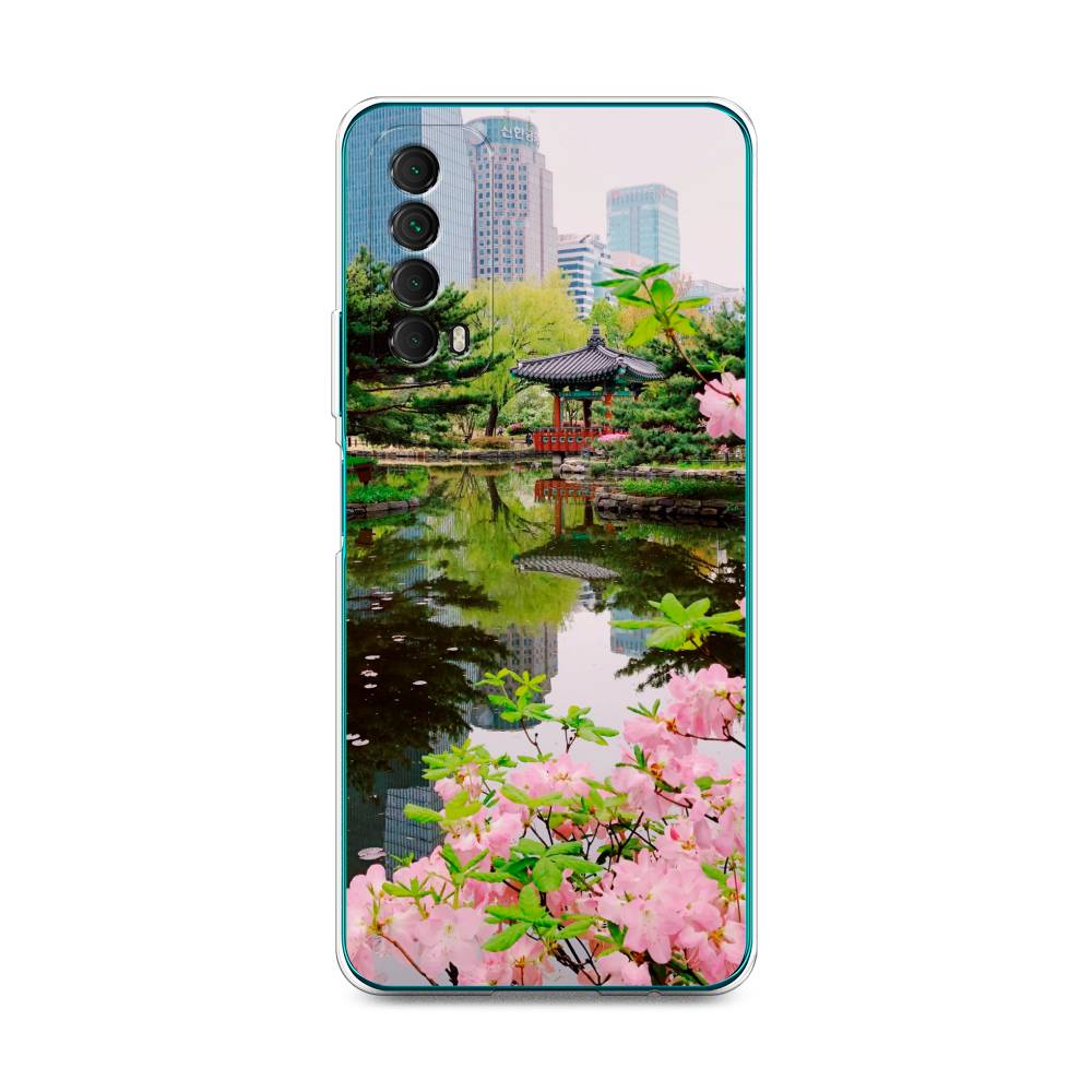 

Чехол для Huawei P Smart 2021 "Сакура возле озера", Зеленый;розовый;голубой, 6104750-2