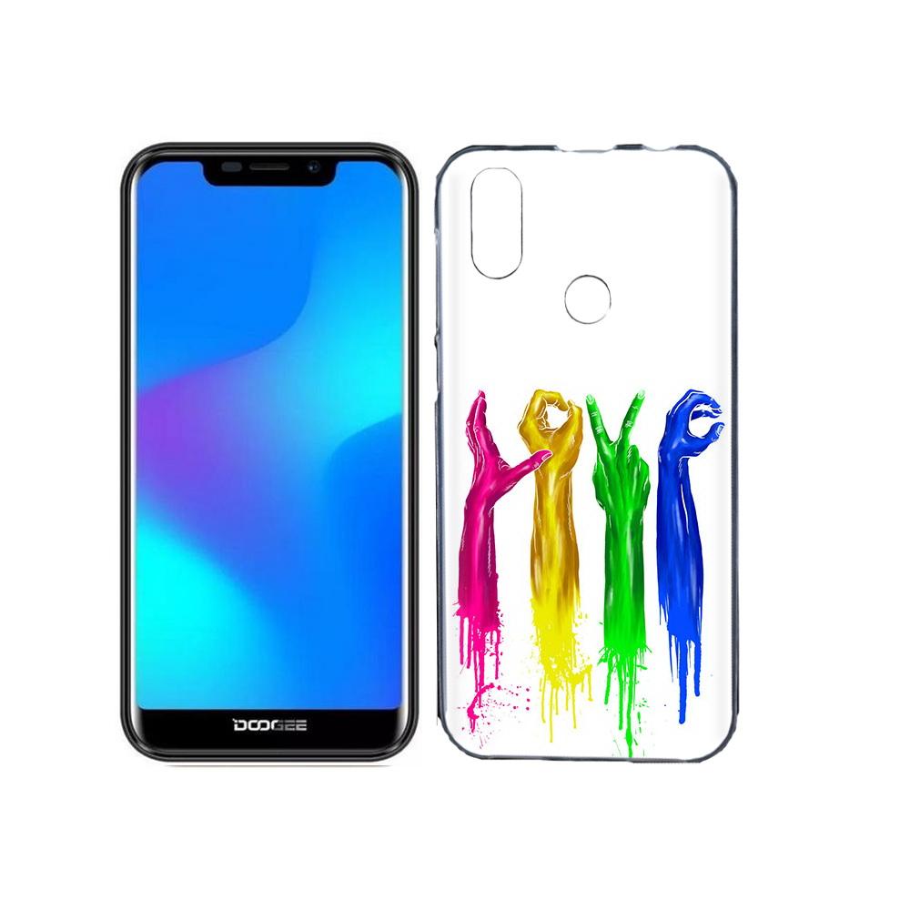 

Чехол MyPads Tocco для Doogee X70 яркие руки love, Прозрачный, Tocco