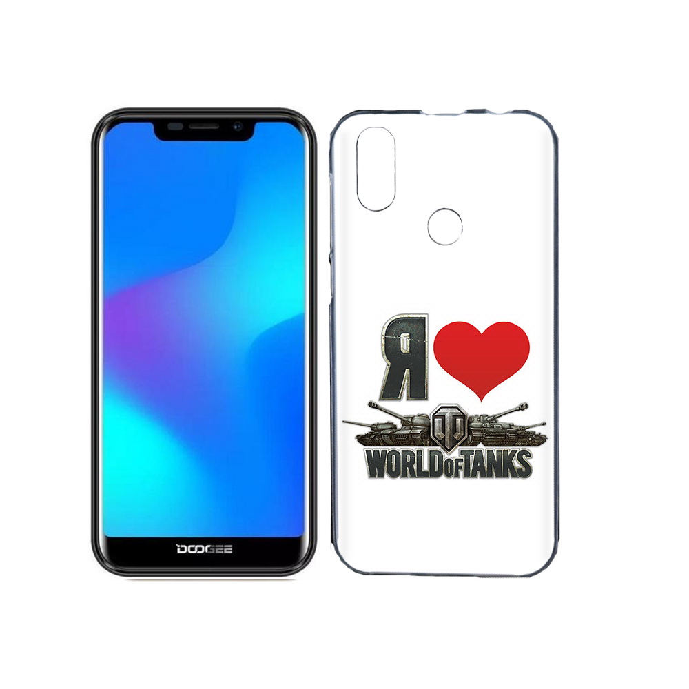 

Чехол MyPads Tocco для Doogee X70 я люблю ворлд оф танк, Прозрачный, Tocco