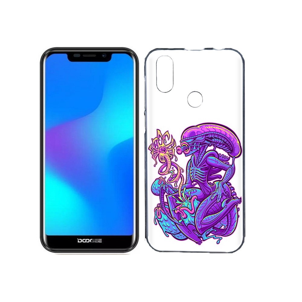 

Чехол MyPads Tocco для Doogee X70 чужой фиолетовый цвет, Прозрачный, Tocco