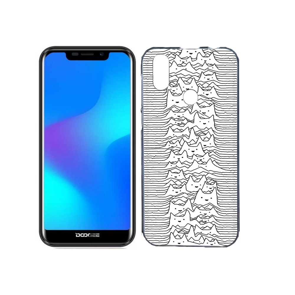 

Чехол MyPads Tocco для Doogee X70 черно белые коты 3D, Прозрачный, Tocco