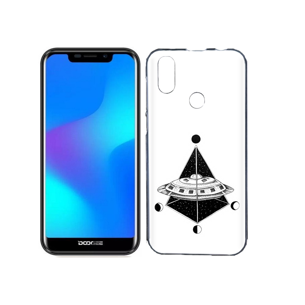 

Чехол MyPads Tocco для Doogee X70 черно белая летающая тарелка, Прозрачный, Tocco