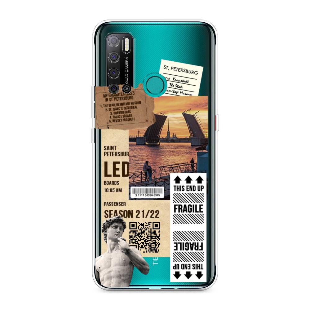 

Чехол на Tecno Pouvoir 4 "Санкт-Петербург коллаж", Коричневый;бежевый;белый, 300350-6
