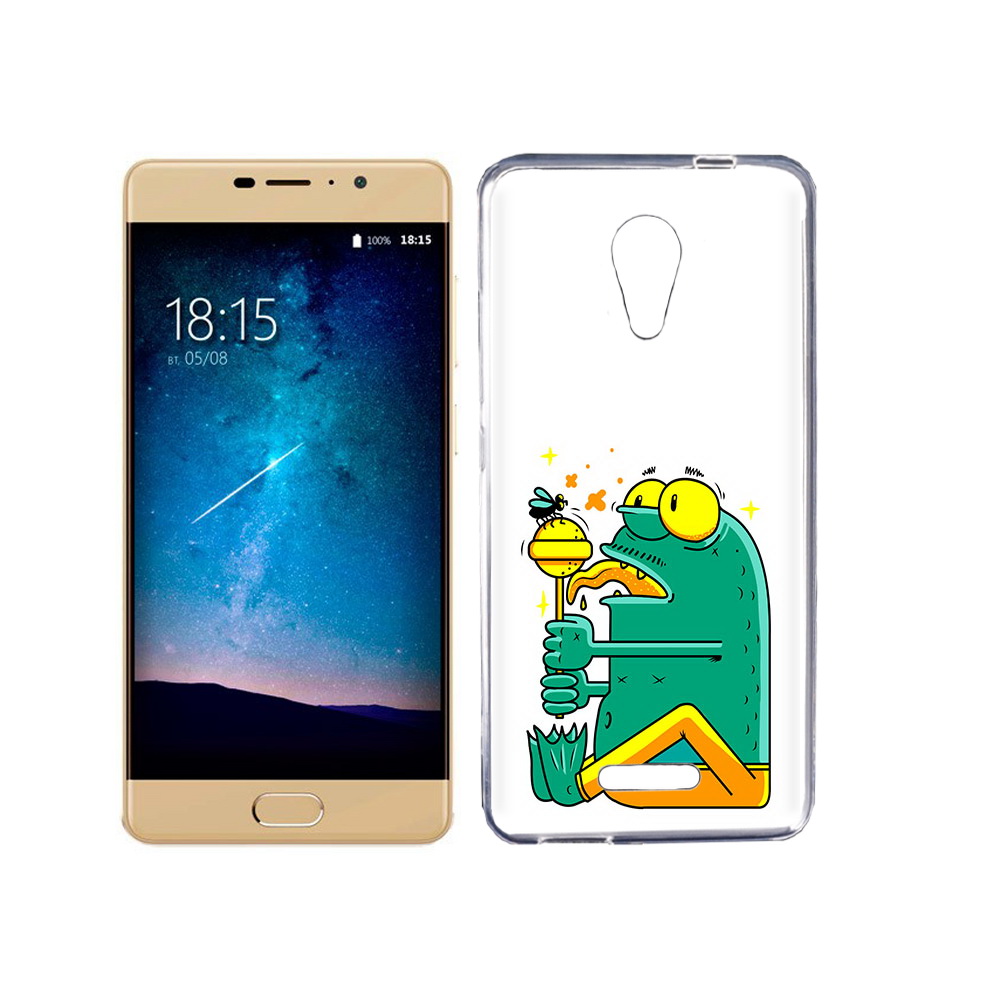 

Чехол MyPads Tocco для BQ 5201 Space Зеленая лягушка с чупа чупсом, Прозрачный, Tocco