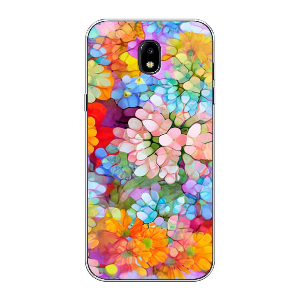 

Чехол на Samsung Galaxy J5 2017 "Цветы витраж", Оранжевый;розовый;голубой, 22850-3
