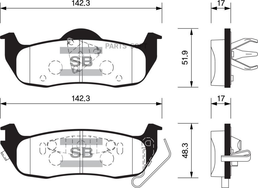 

Тормозные колодки Sangsin brake задние дисковые SP1512