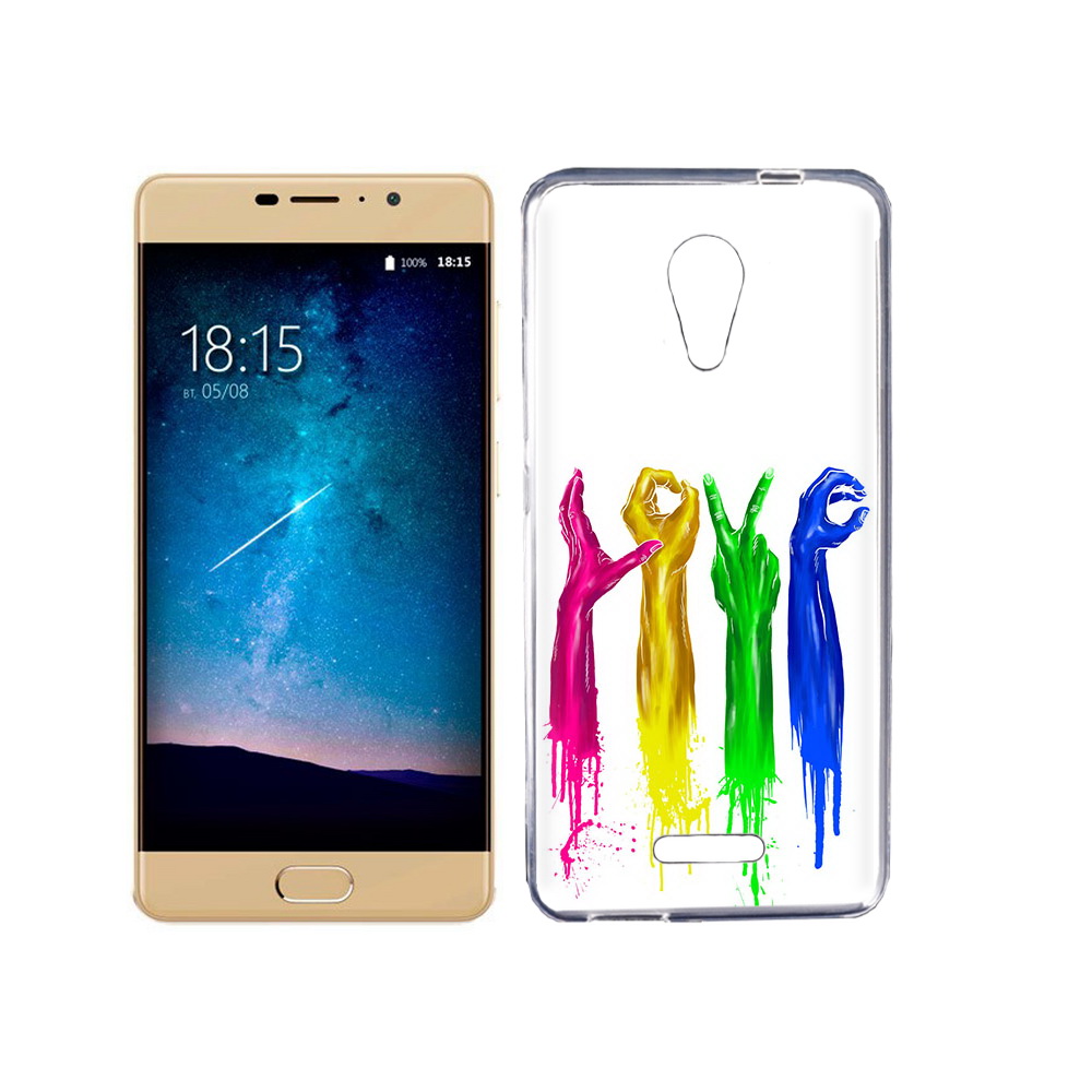 

Чехол MyPads Tocco для BQ 5201 Space яркие руки love, Прозрачный, Tocco