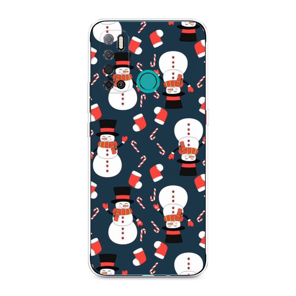 

Чехол на Tecno Pouvoir 4 "Синие снеговики", Синий;белый;красный, 300350-5