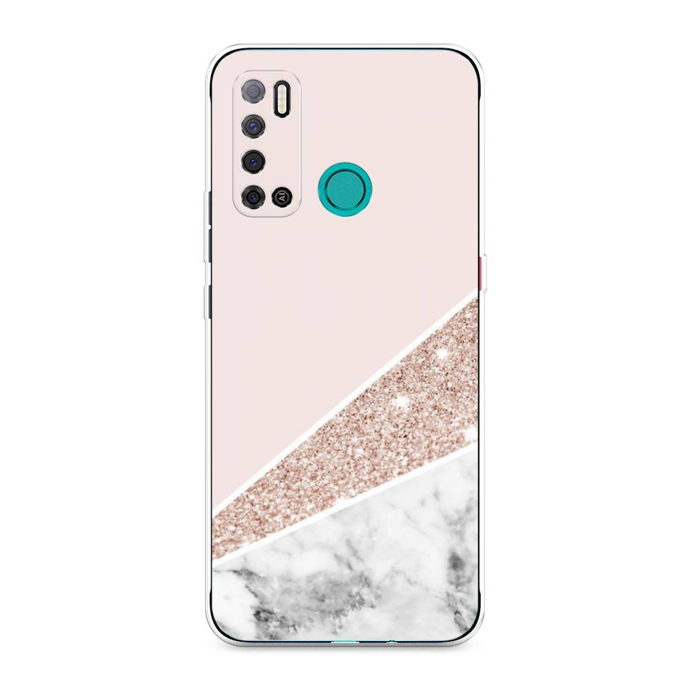 

Чехол на Tecno Pouvoir 4 "Блестящий розовый мрамор", 300350-3