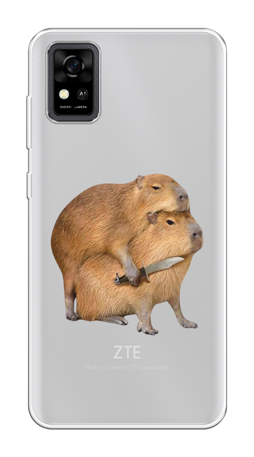 

Чехол на ZTE Blade A31 "Капибара с ножом", Бежевый, 134650-1