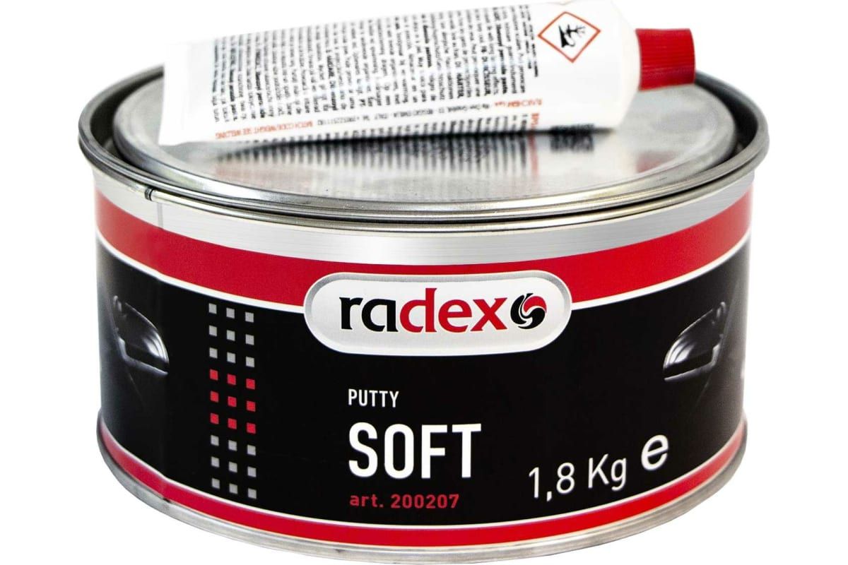 Шпатлевка полиэфирная наполняющая Radex SOFT с отвердителем 1,8 кг (12302) 200207