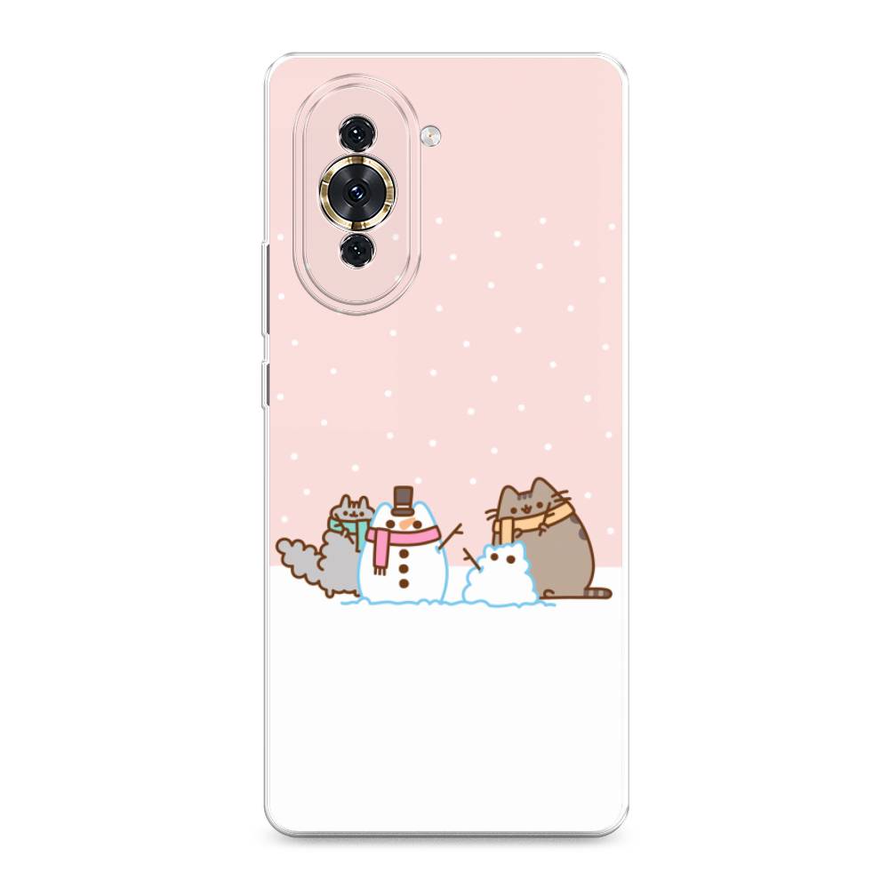 

Чехол для Huawei Nova 10 "Котики в снегу", Розовый;белый;серый, 6108950-5