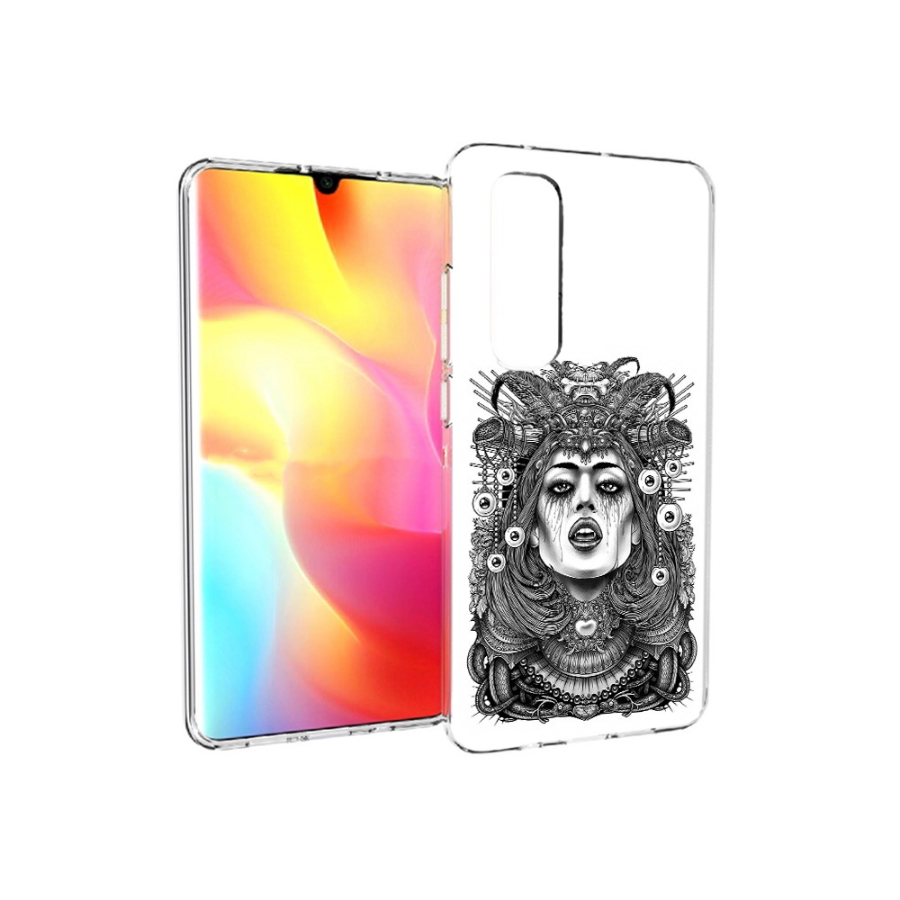 

Чехол MyPads Tocco для Xiaomi Mi Note 10 Lite портрет девушки черно белый, Прозрачный, Tocco