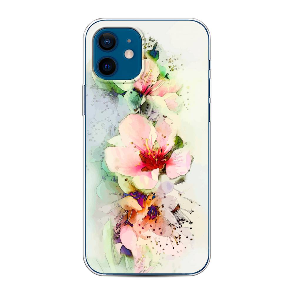 

Чехол на Apple iPhone 12/12 Pro "Нежные цветы", Зеленый;розовый, 12550-2